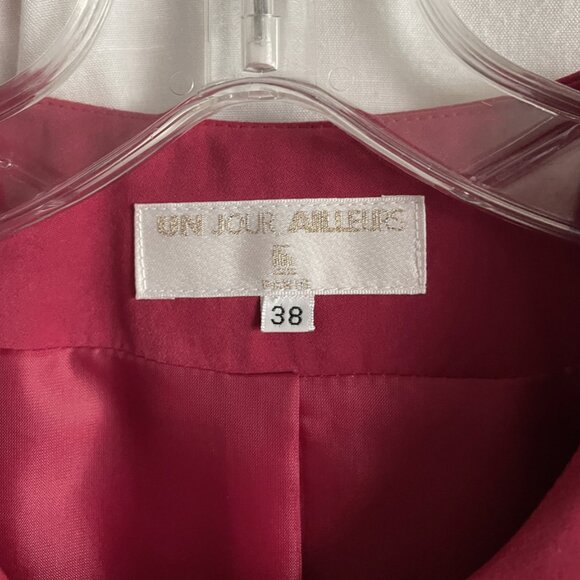 Women's business suit - dress and jacket set - burgundy color, size 38 fits S/M - Picture 4 of 7